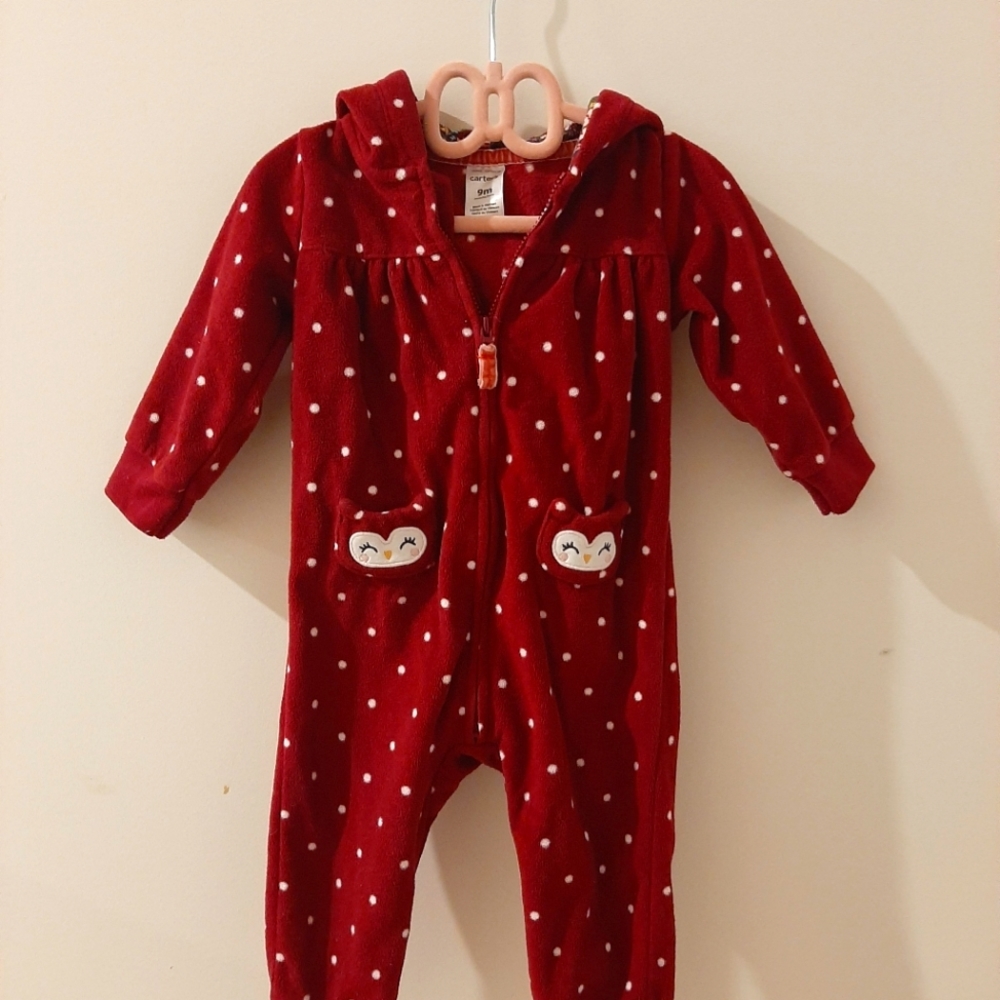 Open Foot Hooded Fleece Pajama